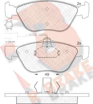 R Brake RB1283 - Bremžu uzliku kompl., Disku bremzes ps1.lv