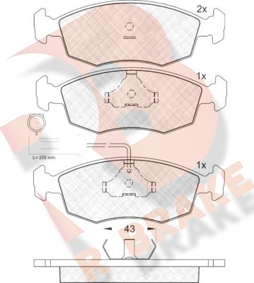 R Brake RB1227 - Bremžu uzliku kompl., Disku bremzes ps1.lv