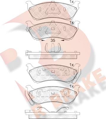 R Brake RB1277 - Bremžu uzliku kompl., Disku bremzes ps1.lv