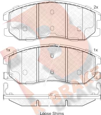 R Brake RB1798 - Bremžu uzliku kompl., Disku bremzes ps1.lv