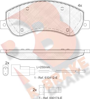 R Brake RB1793 - Bremžu uzliku kompl., Disku bremzes ps1.lv