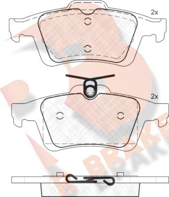 R Brake RB1744 - Bremžu uzliku kompl., Disku bremzes ps1.lv