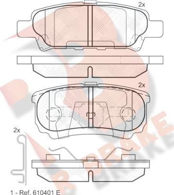 R Brake RB1746 - Bremžu uzliku kompl., Disku bremzes ps1.lv