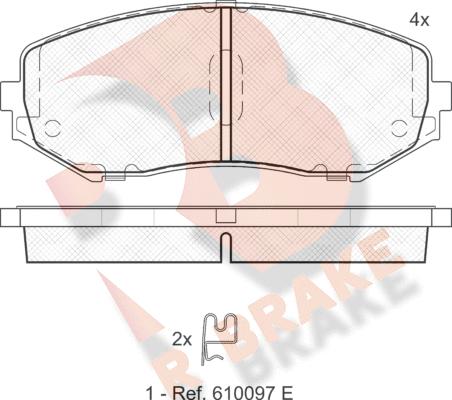 R Brake RB1747 - Bremžu uzliku kompl., Disku bremzes ps1.lv