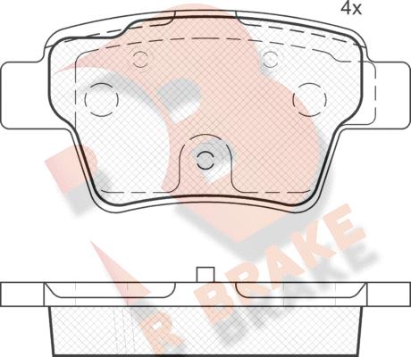 R Brake RB1765 - Bremžu uzliku kompl., Disku bremzes ps1.lv