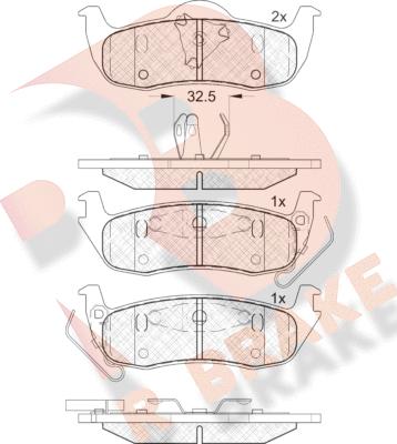 R Brake RB1766 - Bremžu uzliku kompl., Disku bremzes ps1.lv