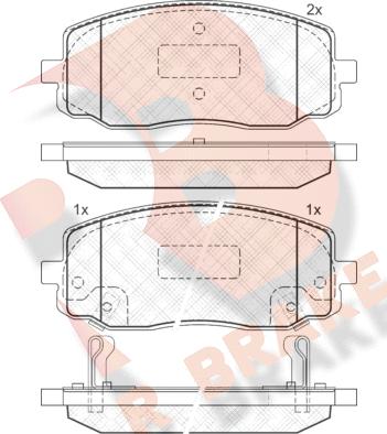 R Brake RB1709 - Bremžu uzliku kompl., Disku bremzes ps1.lv