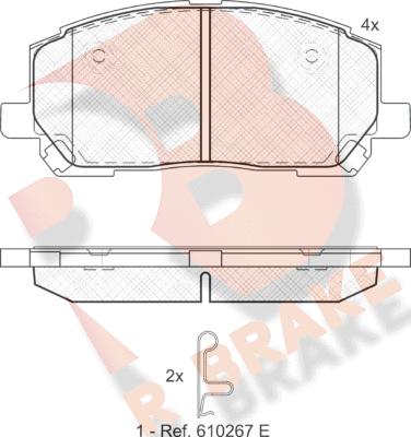 R Brake RB1705 - Bremžu uzliku kompl., Disku bremzes ps1.lv