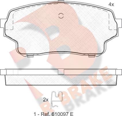 R Brake RB1715 - Bremžu uzliku kompl., Disku bremzes ps1.lv