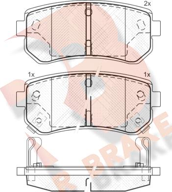 R Brake RB1712 - Bremžu uzliku kompl., Disku bremzes ps1.lv