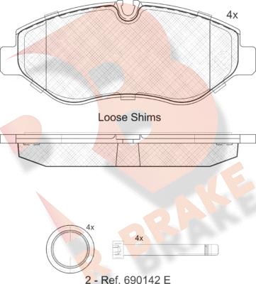 R Brake RB1786 - Bremžu uzliku kompl., Disku bremzes ps1.lv