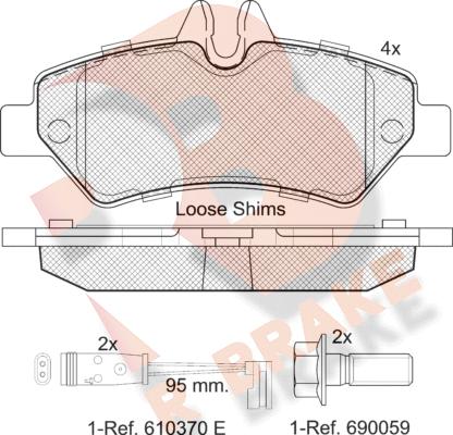 R Brake RB1787 - Bremžu uzliku kompl., Disku bremzes ps1.lv