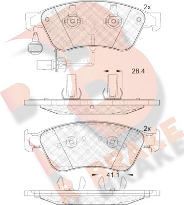 R Brake RB1725 - Bremžu uzliku kompl., Disku bremzes ps1.lv