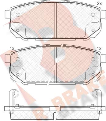 R Brake RB1720 - Bremžu uzliku kompl., Disku bremzes ps1.lv