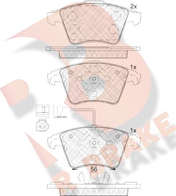 R Brake RB1779 - Bremžu uzliku kompl., Disku bremzes ps1.lv