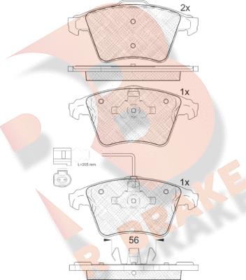 R Brake RB1778 - Bremžu uzliku kompl., Disku bremzes ps1.lv