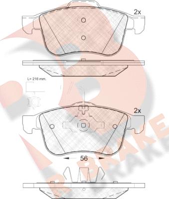 R Brake RB1772 - Bremžu uzliku kompl., Disku bremzes ps1.lv