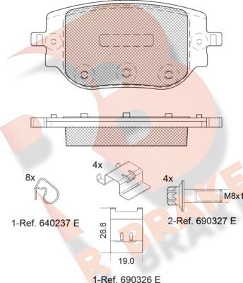 R Brake RB2415 - Bremžu uzliku kompl., Disku bremzes ps1.lv