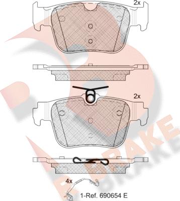 R Brake RB2410 - Bremžu uzliku kompl., Disku bremzes ps1.lv