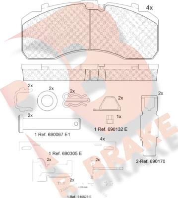 R Brake RB2091-113 - Bremžu uzliku kompl., Disku bremzes ps1.lv