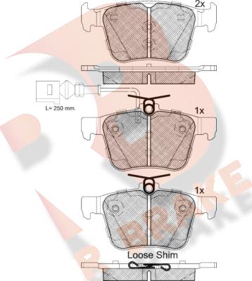 R Brake RB2098-203 - Bremžu uzliku kompl., Disku bremzes ps1.lv