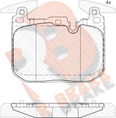 R Brake RB2093 - Bremžu uzliku kompl., Disku bremzes ps1.lv