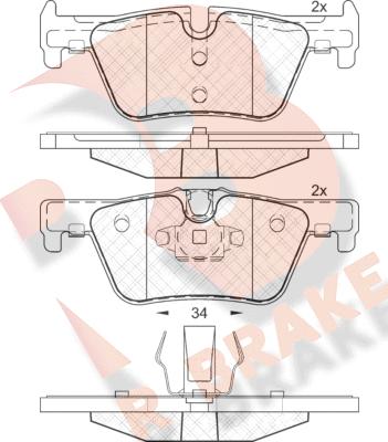 R Brake RB2049 - Bremžu uzliku kompl., Disku bremzes ps1.lv