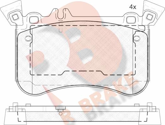 R Brake RB2042-203 - Bremžu uzliku kompl., Disku bremzes ps1.lv