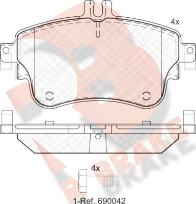 R Brake RB2062 - Bremžu uzliku kompl., Disku bremzes ps1.lv