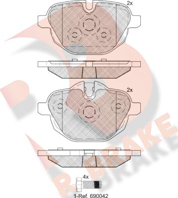 R Brake RB2004 - Bremžu uzliku kompl., Disku bremzes ps1.lv