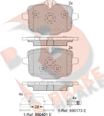 R Brake RB2005-202 - Bremžu uzliku kompl., Disku bremzes ps1.lv