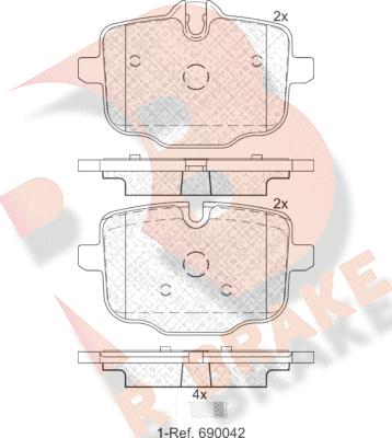 R Brake RB2005 - Bremžu uzliku kompl., Disku bremzes ps1.lv