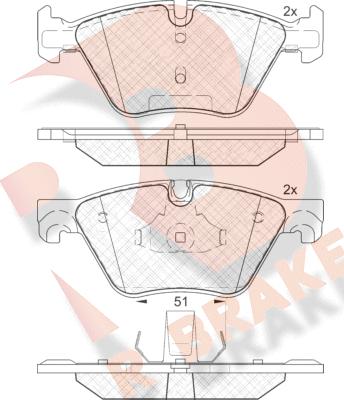 R Brake RB2002 - Bremžu uzliku kompl., Disku bremzes ps1.lv