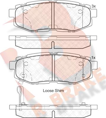 R Brake RB2088 - Bremžu uzliku kompl., Disku bremzes ps1.lv