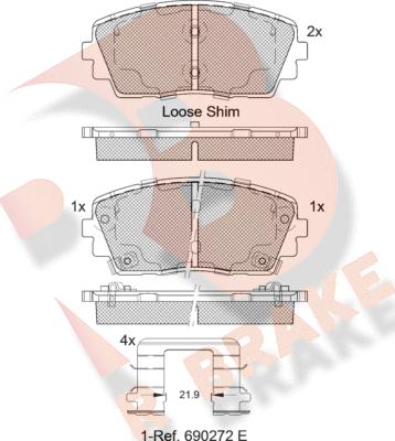 R Brake RB2034-233 - Bremžu uzliku kompl., Disku bremzes ps1.lv