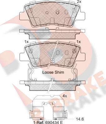 R Brake RB2036-203 - Bremžu uzliku kompl., Disku bremzes ps1.lv