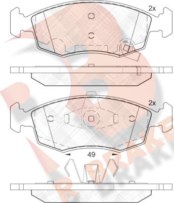 R Brake RB2032 - Bremžu uzliku kompl., Disku bremzes ps1.lv