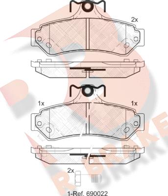 R Brake RB2078 - Bremžu uzliku kompl., Disku bremzes ps1.lv