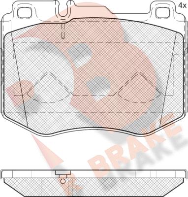 R Brake RB2195 - Bremžu uzliku kompl., Disku bremzes ps1.lv