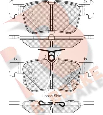 R Brake RB2198-203 - Bremžu uzliku kompl., Disku bremzes ps1.lv