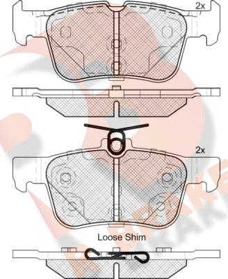 R Brake RB2198 - Bremžu uzliku kompl., Disku bremzes ps1.lv