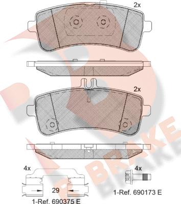 R Brake RB2145-202 - Bremžu uzliku kompl., Disku bremzes ps1.lv