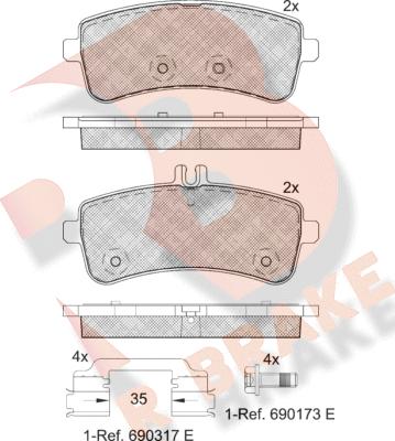 R Brake RB2145 - Bremžu uzliku kompl., Disku bremzes ps1.lv