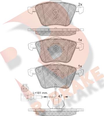 R Brake RB2148 - Bremžu uzliku kompl., Disku bremzes ps1.lv