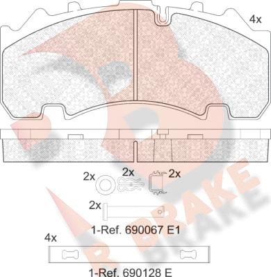 R Brake RB2155-066 - Bremžu uzliku kompl., Disku bremzes ps1.lv