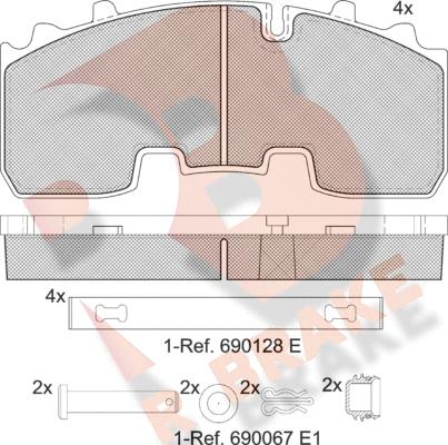 R Brake RB2156-066 - Bremžu uzliku kompl., Disku bremzes ps1.lv