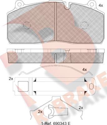 R Brake RB2150-208 - Bremžu uzliku kompl., Disku bremzes ps1.lv