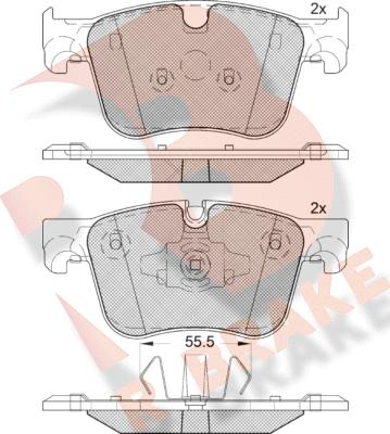 R Brake RB2166-203 - Bremžu uzliku kompl., Disku bremzes ps1.lv