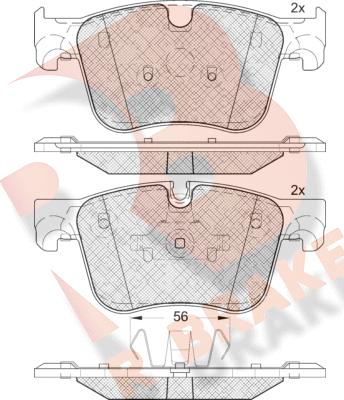 R Brake RB2166 - Bremžu uzliku kompl., Disku bremzes ps1.lv