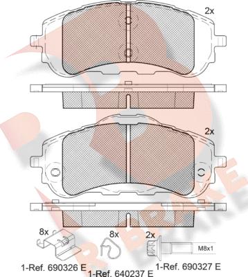 R Brake RB2160 - Bremžu uzliku kompl., Disku bremzes ps1.lv